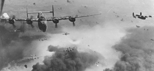 An array of Consolidated B-24 Liberators