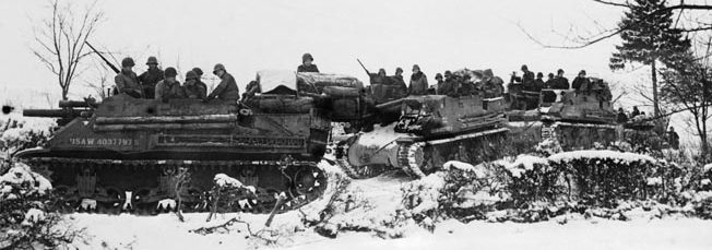 The German salient in the Ardennes was eliminated when two American armies reestablished contact near Houffalize during the Battle of the Bulge.