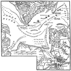 The Monitor and the Merrimack tested the limits of Naval warfare with the Federal Blockade at risk at the Battle of Hampton Roads. 