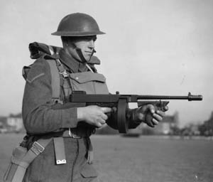 The Tommy Gun was used on both world wars, by British and U.S. troops alike. 