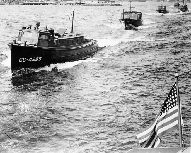 The Hall-Scott Invader and Defender engines were used to power a variety of marine vessels during World War II. Among these were small craft such as this 38-foot U.S. Coast Guard patrol boat. 