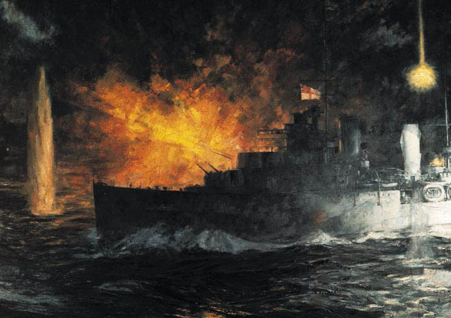 USS Houston and HMAS Perth went down with guns firing at the Battle of Sunda Strait.