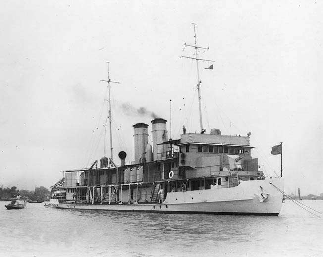 The American gunboat USS Panay on patrol on China’s Yangtze River. The boat had clear American markings, so the attack could not have been the result of mistaken identity.
