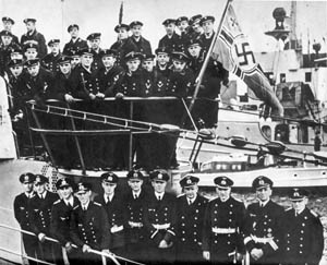 ficers and sailors crowd the conning tower and deck of U-99 in this photograph taken at the German port city of Kiel in May 1940, just before the U-boat’s first war patrol. Otto Kretschmer stands second from right in the first row.