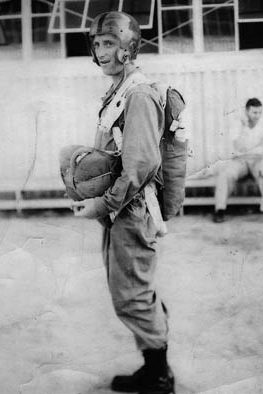 Bill Bowser on his fifth practice jump in 1942.