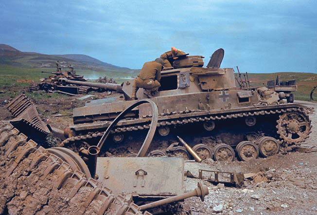 The U.S. 601st Tank Destroyer Battalion faced down the German 10th Panzer Division in the hills east of the Tunisian town.