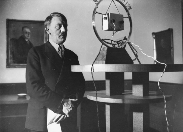 On February 1, 1933, Adolf Hitler addresses the German nation over the radio. Hitler had just been named chancellor, and soon he would assume absolute dictatorial power.