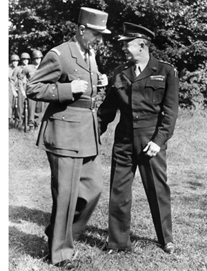 Charles de Gaulle and Eisenhower.