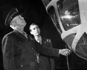 Army Air Forces commander Gen. Henry "Hap" Arnold inspects a B-29 at a Consolidated Aircraft manufacturing facility in Fort Worth, Texas.