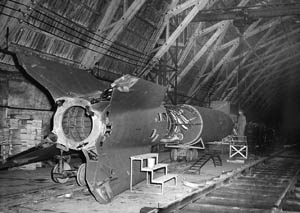 A V-2 rocket at its manufacturing facility. 