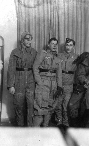 Dulias (left) and two of his fellow cadets are dressed in summer flight uniforms.