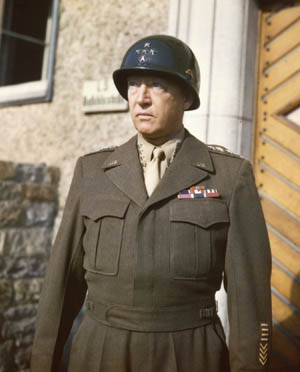 Third Army commander General George S. Patton Jr. completed World War II as a four-star general. He began the war wearing two stars.