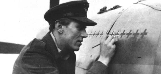 “There’s a lot of room there for a lot more,” quipped Beurling as he painted crosses on the fuselage of his Supermarine Spitfire fighter on October 15, 1943.