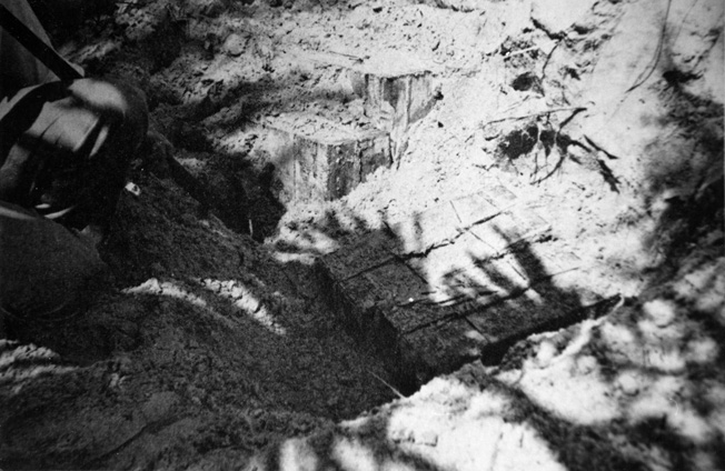 Crates of explosives carried ashore by the German saboteurs who landed in Florida are shown after their discovery.