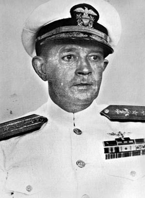 American Admiral Clifton A.F. Sprague commanded Taffy 3, escort carriers and small warships that were screening and providing air cover for the landing beaches on the Philippine island of Leyte.