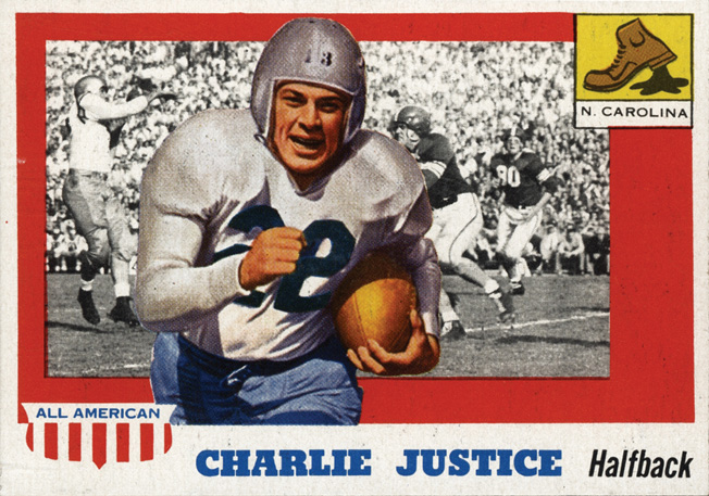 Professional football player Charlie Justice played with other players who had experience as pros while serving in the U.S. Navy at Port Deposit, Maryland.