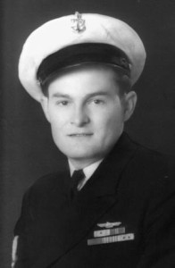 In this photograph taken at the end of the war, Torpedoman Robert Hunt manages a hint of a smile. Hunt survived 12 war patrols aboard the USS Tambor. 