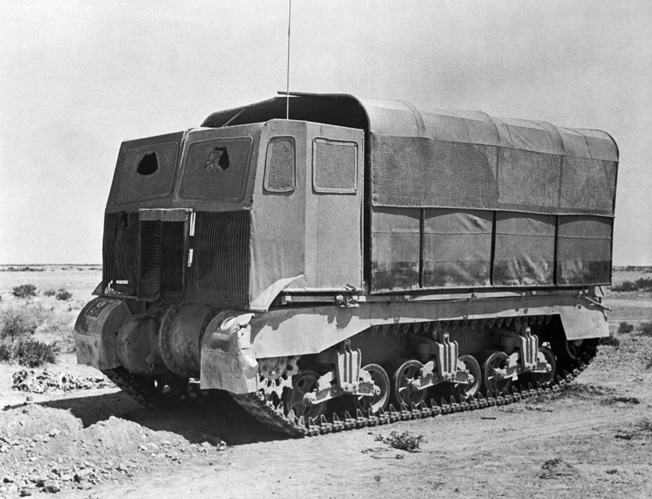 This British Grant tank has been fitted with the innovative sunshield camouflage to resemble a truck. German reconnaissance aircraft were repeatedly fooled by the effective scheme.