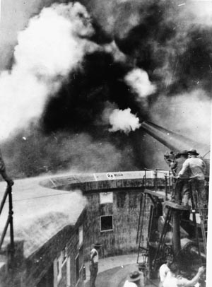 Practice firing of the Battery Hearn 12-inch gun in 1936. The projectile weighed 900 pounds