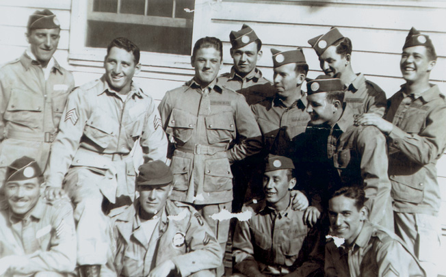 Lud Labutka (standing fourth from left) poses with fellow paratroopers of the 101st Airborne Division during training at Fort Benning. Labutka’s close friend Henry Fuller (standing far right) of Wadsworth, Ohio, passed away on March 23, 2003. 