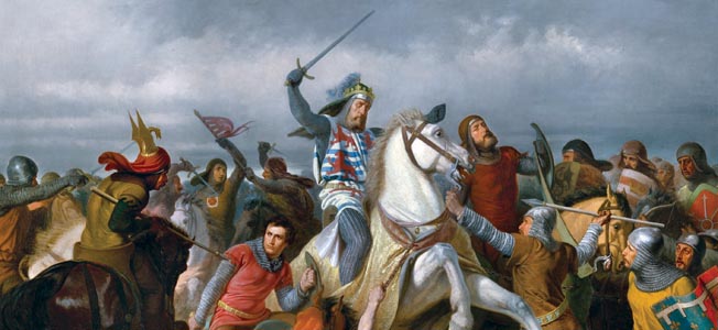 English King Edward III’s longbowmen shattered multiple charges by French King Philip VI’s mounted French knights at Crécy in 1346.