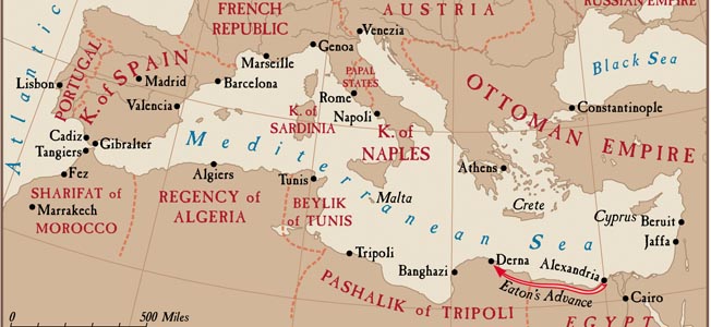 The Barbary coast of northern Africa was infamous for its pirate states–Morocco, Algiers, Tripoli, and Tunis–which controlled shipping in the Mediterranean.