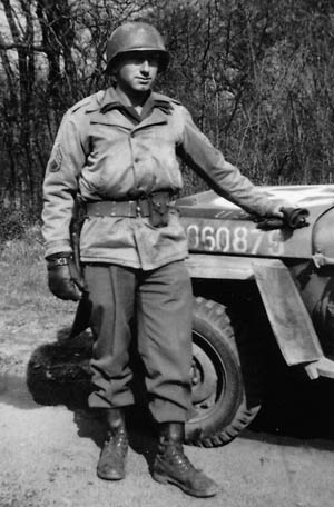 Staff Sgt. Karl Goldsmith, 142nd IPW (Interrogation of Prisoners of War) Team, was born Karl Goldschmidt in Eschweige, Germany, and came to the U.S. in 1938.