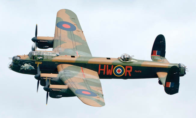 The City of Lincoln, Avro Lancaster B I PA474, has been operated by the Royal Air Force’s Battle of Britain Memorial Flight since 1973. The vintage bomber’s paint scheme is regularly changed to represent those of famous Lancasters from World War II.
