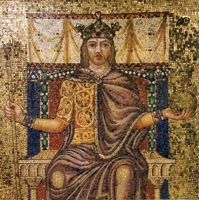 King Otto I’s famous red hair is clearly visible in this mosaic.