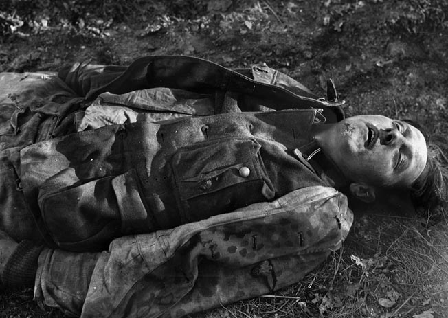 Edgren photographed this dead German soldier.