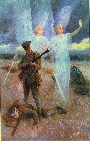 An artist depiction of the Angels of Mons