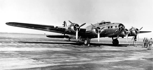 A B-17C model, photographed at Clark Field in 1941, before the Japanese attack.